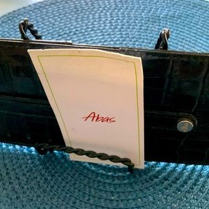 Luxury item!!! ABAS Double Slip Tab Travel Organizer in Classic Alligator. Black